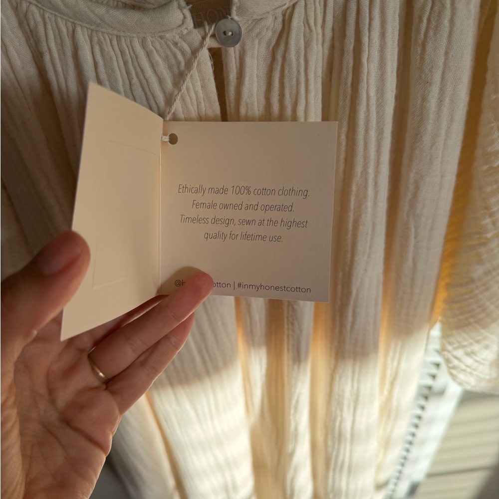 Honest Cotton June Elegant Cream Maxi Dress - Picture 6 of 7